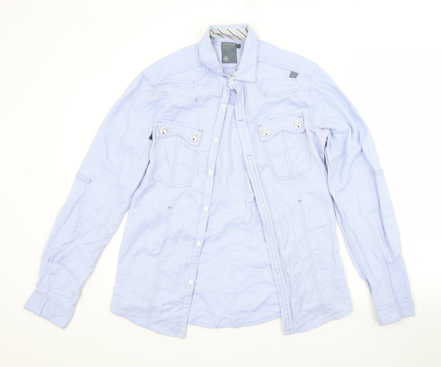 Mish Mash Mens Black  Cotton  Button-Up Size M Collared