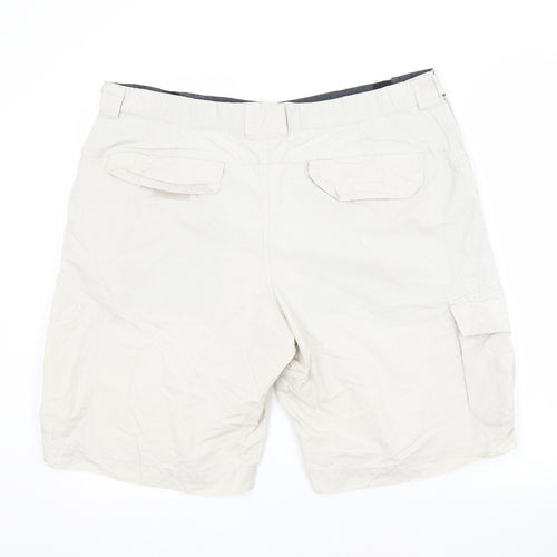 M&S Mens White  Cotton Cargo Shorts Size 38 in L10 in Regular