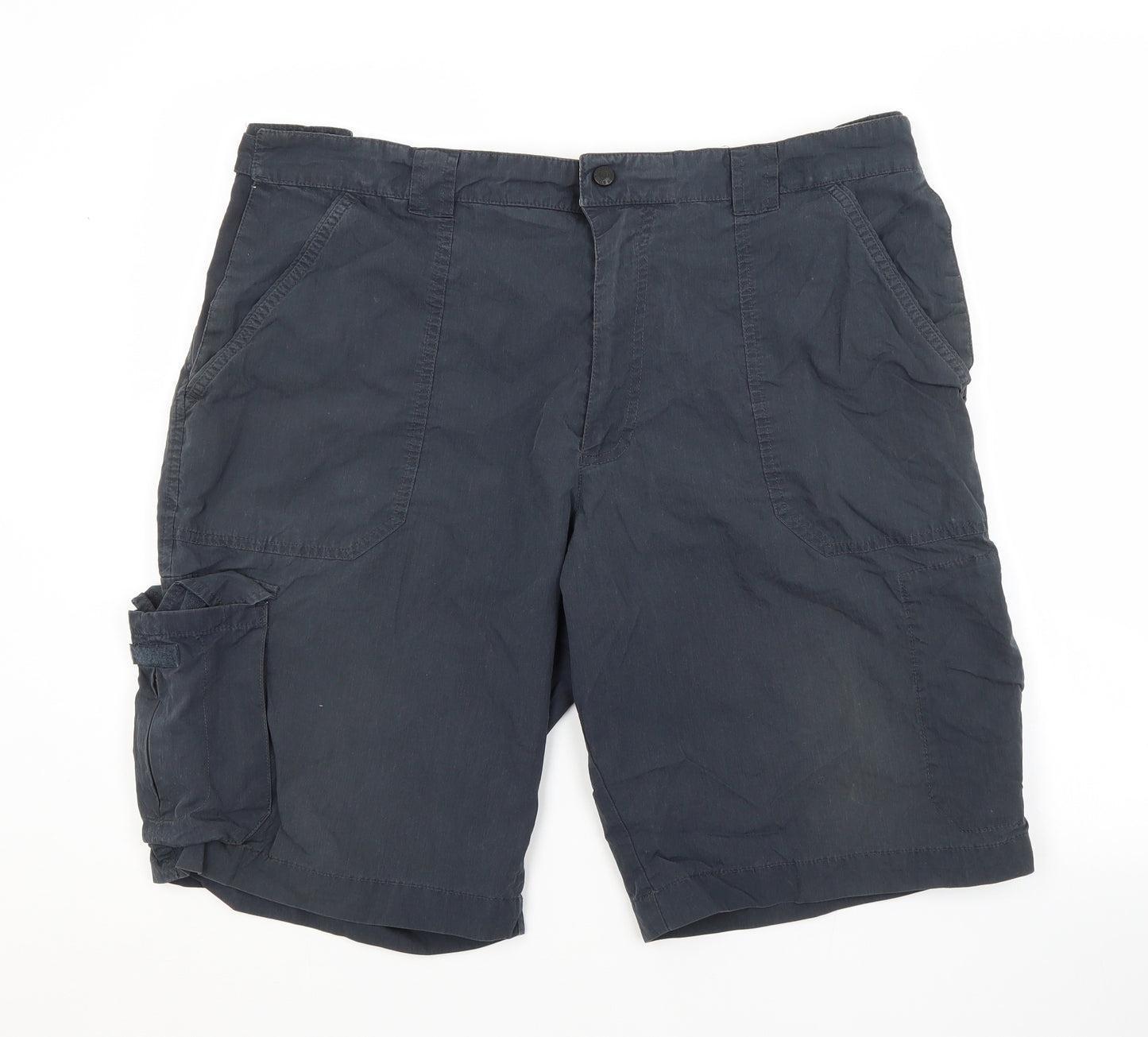 M&S Mens Blue  Cotton Cargo Shorts Size 38 L11 in Regular