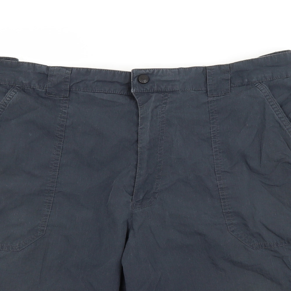 M&S Mens Blue  Cotton Cargo Shorts Size 38 L11 in Regular