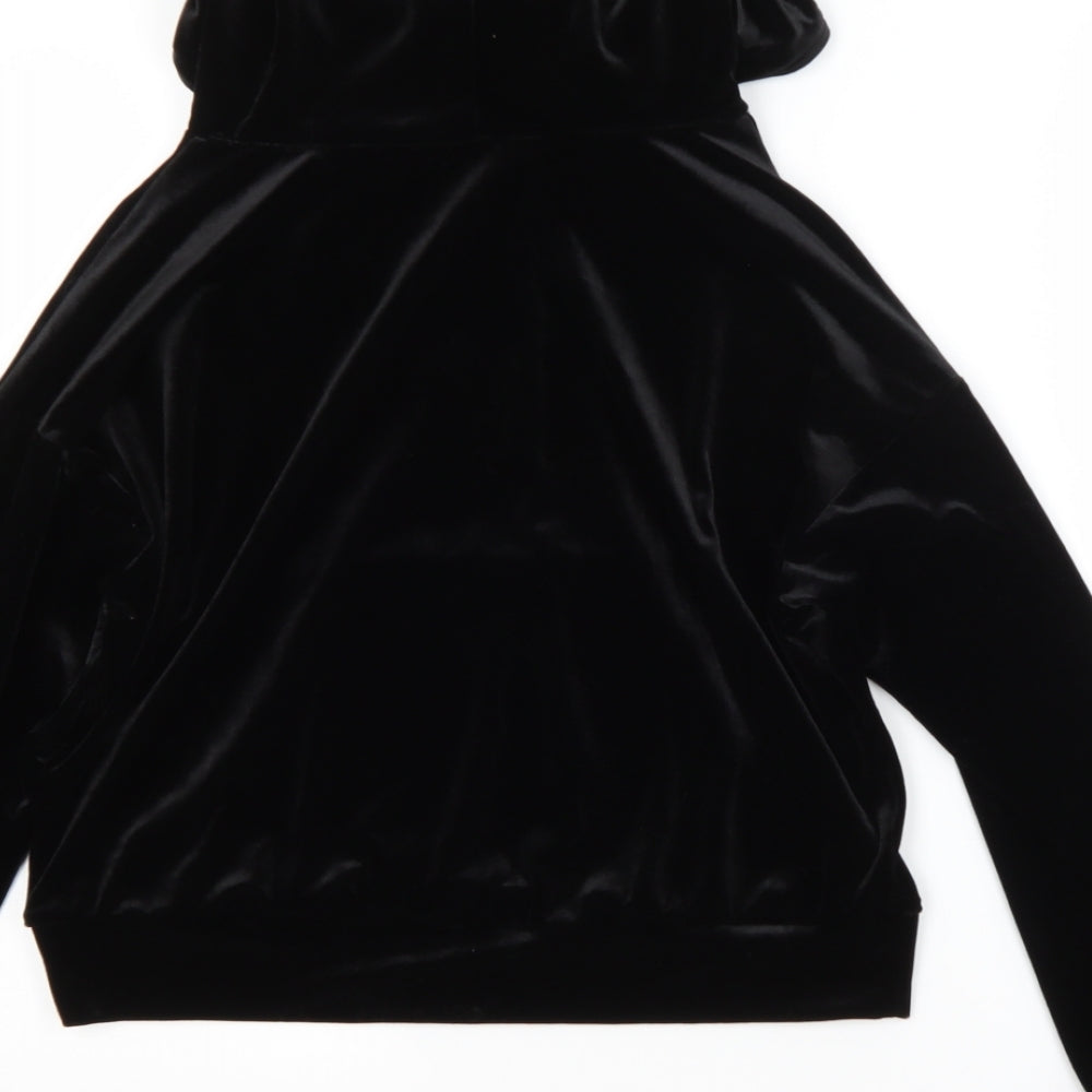 Nobody's Child Womens Black  Polyester Pullover Hoodie Size 8