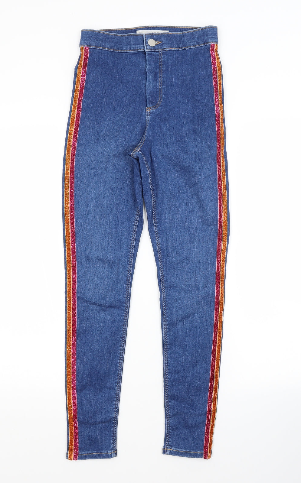 Topshop Womens Blue  Cotton Skinny Jeans Size 26 L30 in Regular