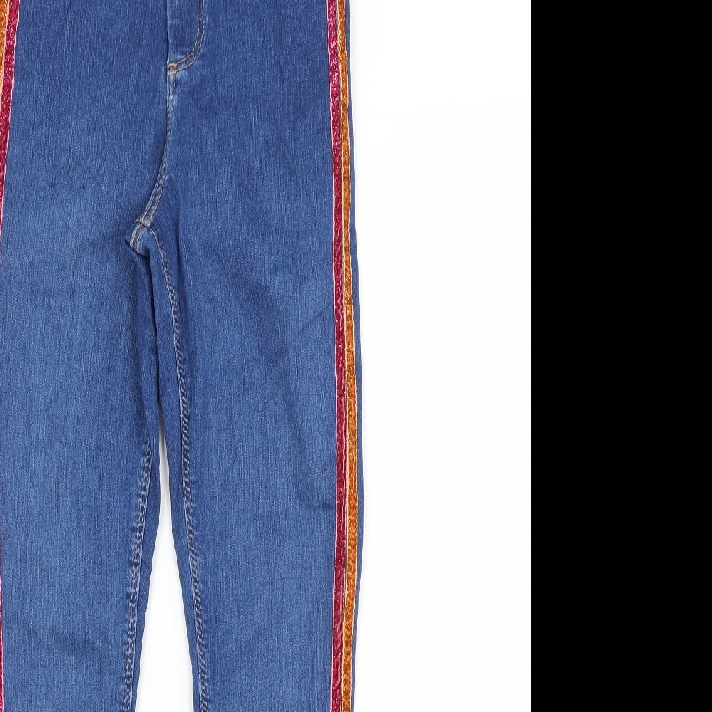 Topshop Womens Blue  Cotton Skinny Jeans Size 26 L30 in Regular