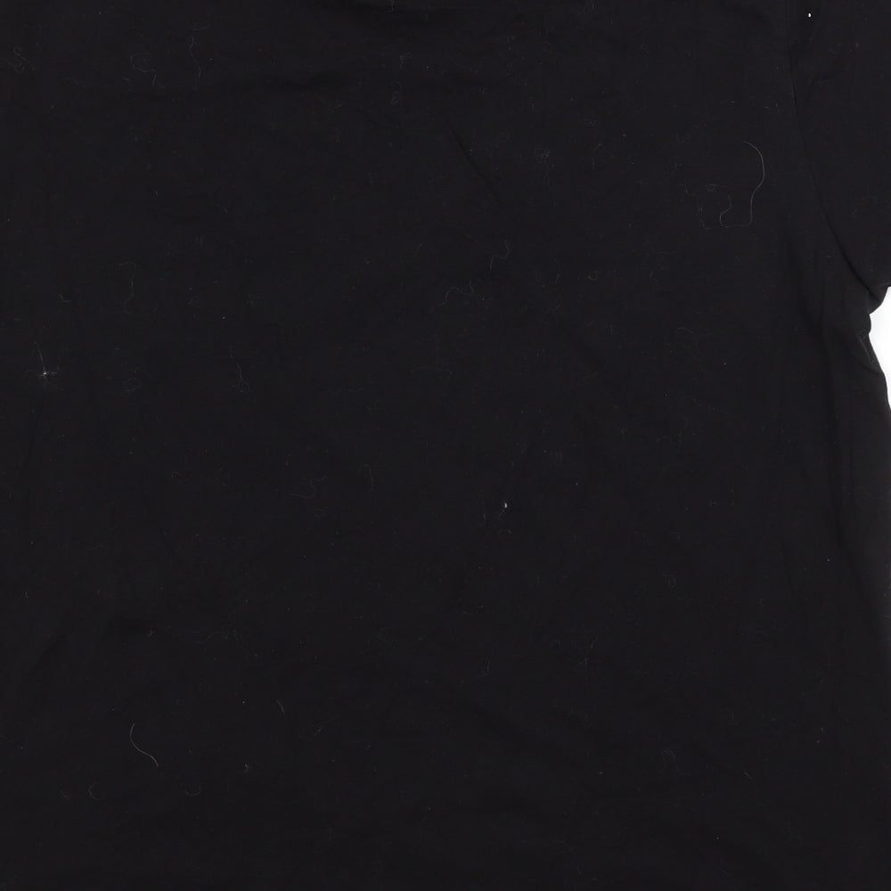 Preworn Womens Black   Basic T-Shirt Size XL Cowl Neck - AVENGERS