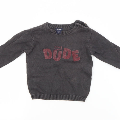 Kiabi Baby Grey  Cotton Pullover Jumper Size 3-6 Months   - DUDE