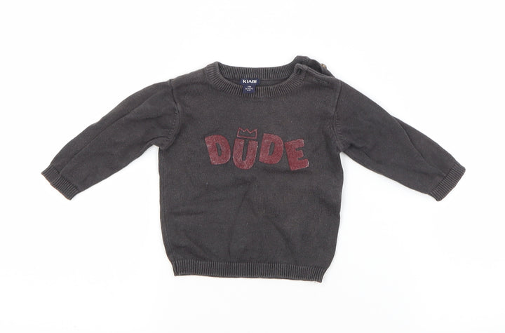 Kiabi Baby Grey Cotton Pullover Jumper Size 3-6 Months - DUDE