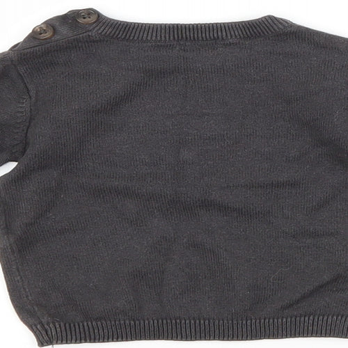 Kiabi Baby Grey  Cotton Pullover Jumper Size 3-6 Months   - DUDE