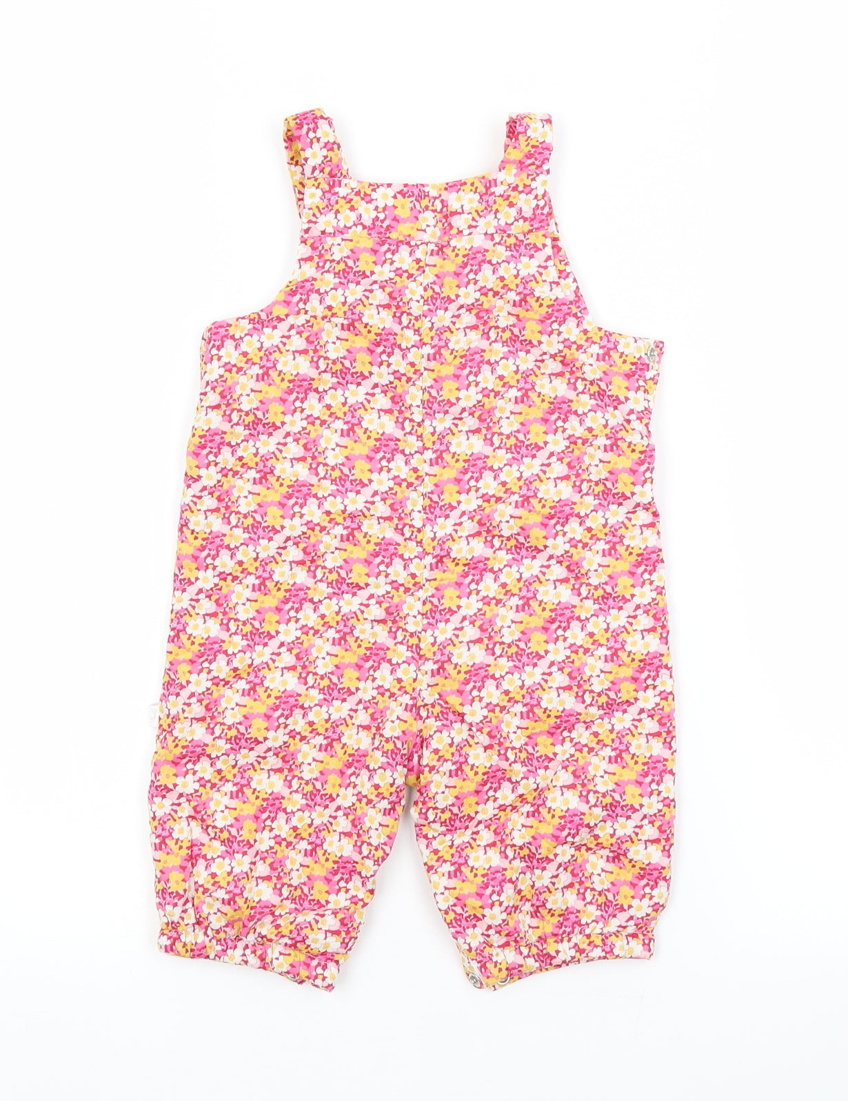 Jacadi Girls Pink Flecked Cotton Dungaree One-Piece Size 6-9 Months