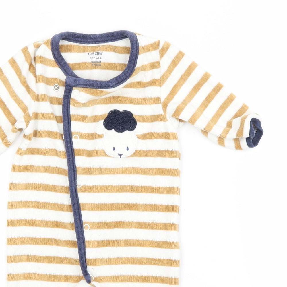 OBAIBI Baby Multicoloured Striped  Babygrow One-Piece Size 3-6 Months