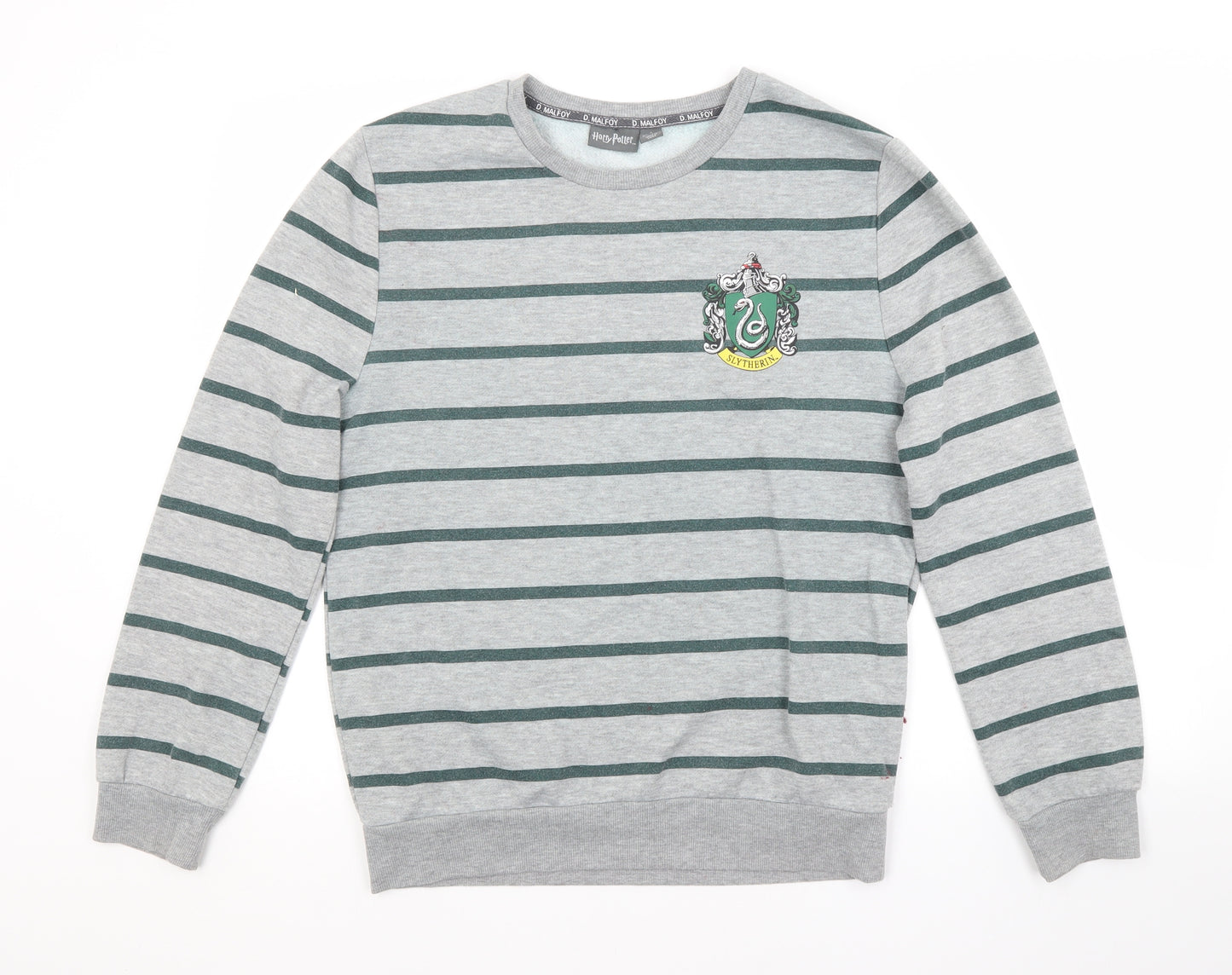Primark Womens Grey Striped Polyester Pullover Sweatshirt Size 10   - HARRY POTTER