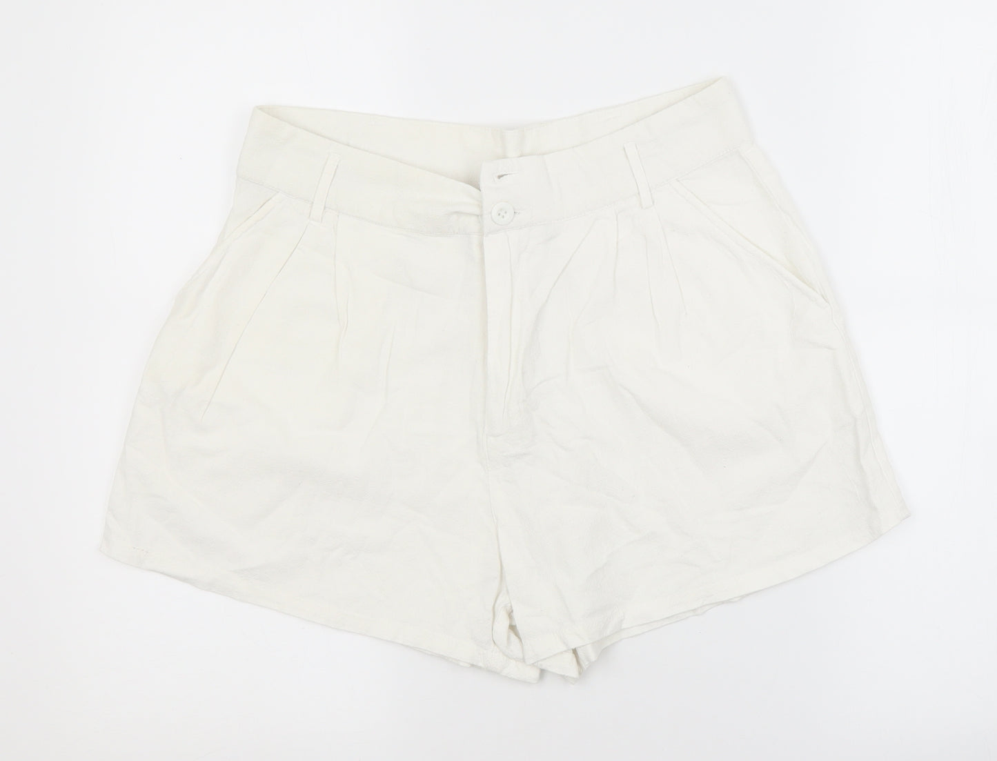 Primark Womens White  Cotton Sailor Shorts Size 12 L4 in Regular