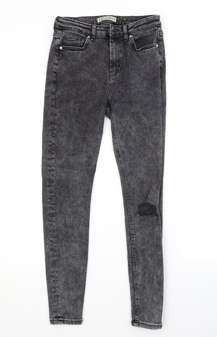 Primark Womens Grey Cotton Skinny Jeans Size 10 L27 in Regular