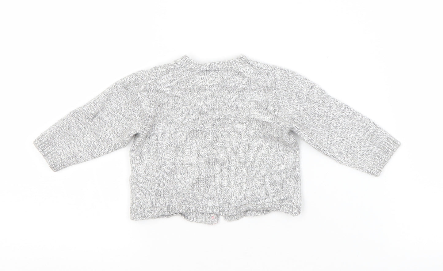 Preworn Baby Grey  Wool Cardigan Jumper Size 3-6 Months
