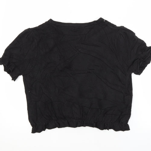 Therapy Womens Black V-Neck  Acrylic Cardigan Jumper Size 12