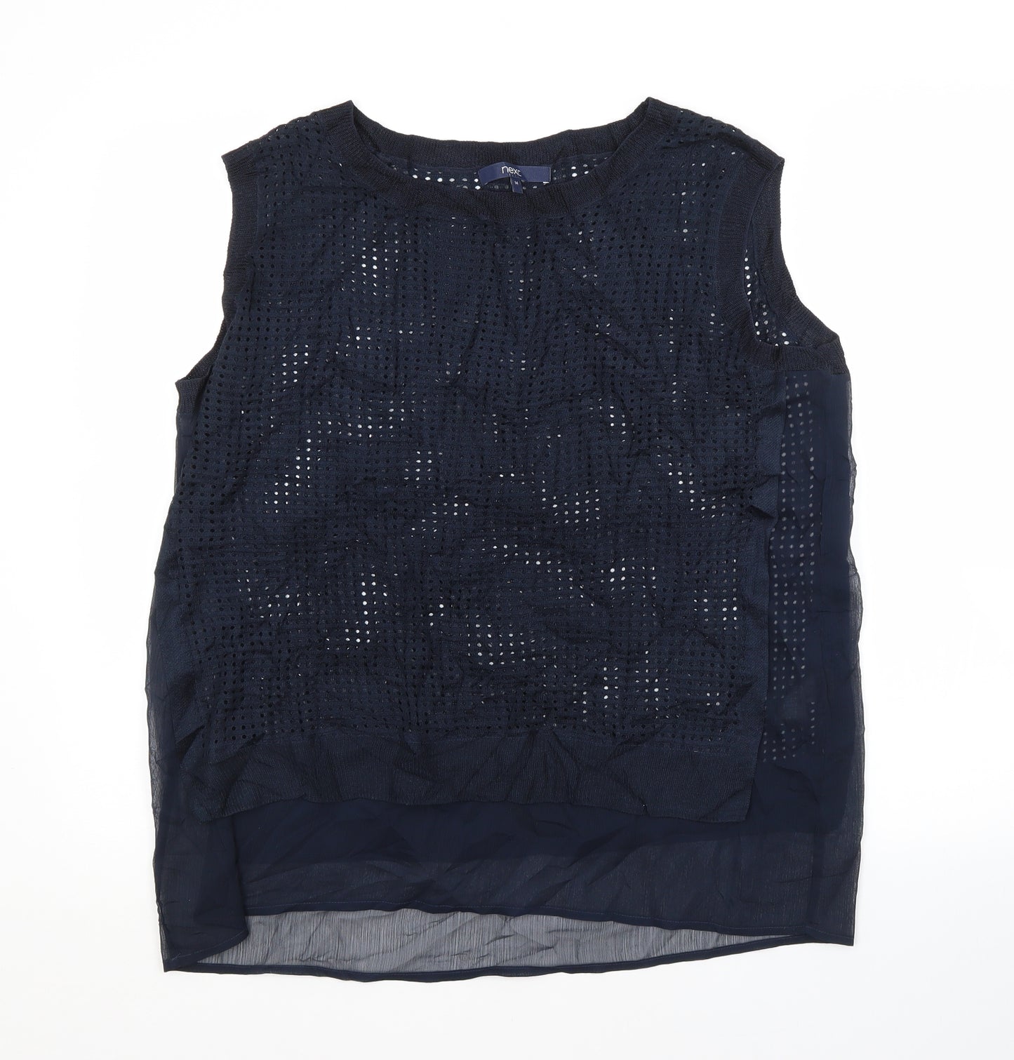 NEXT Womens Blue  Viscose Basic Blouse Size 14 Crew Neck