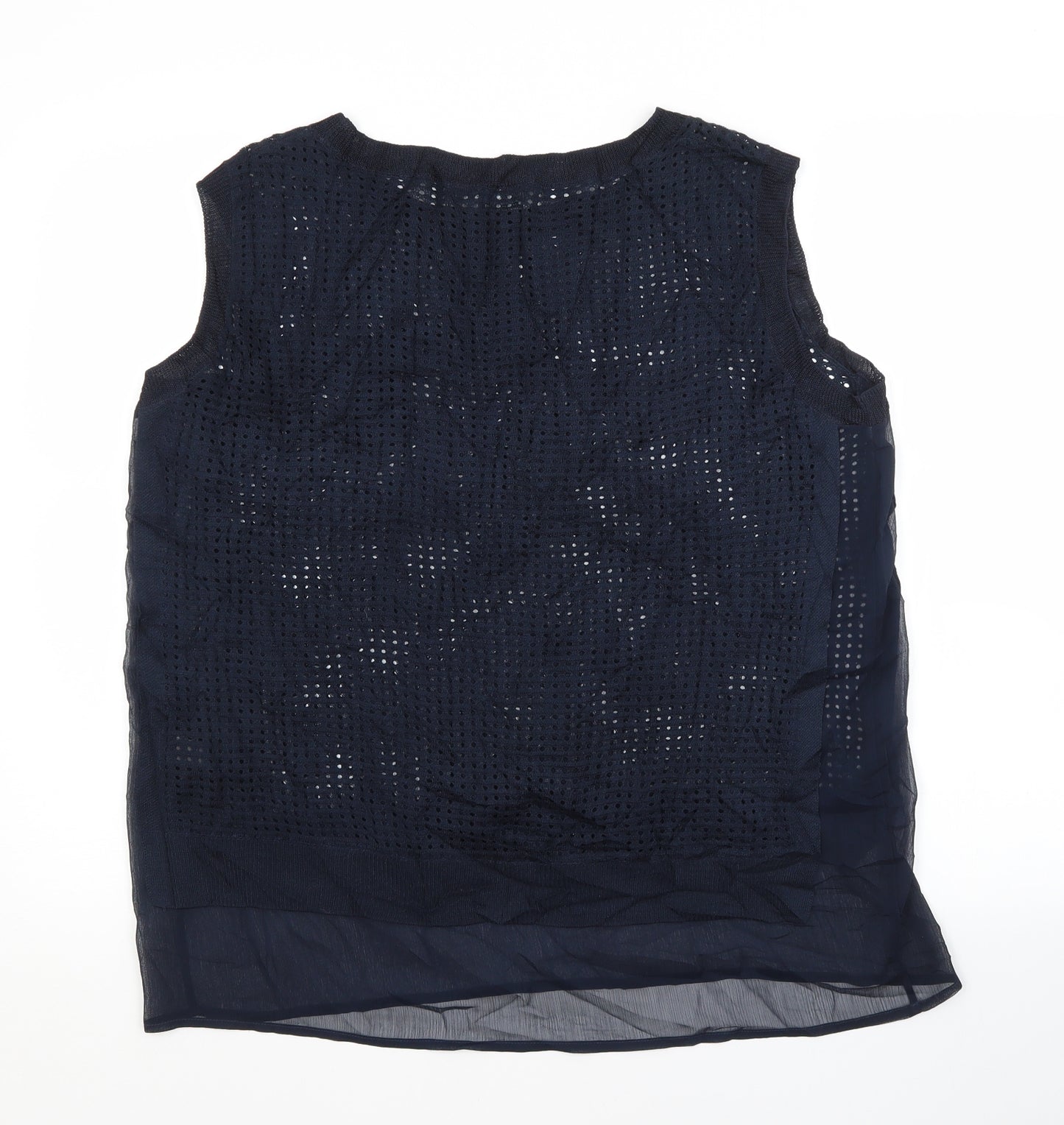 NEXT Womens Blue  Viscose Basic Blouse Size 14 Crew Neck