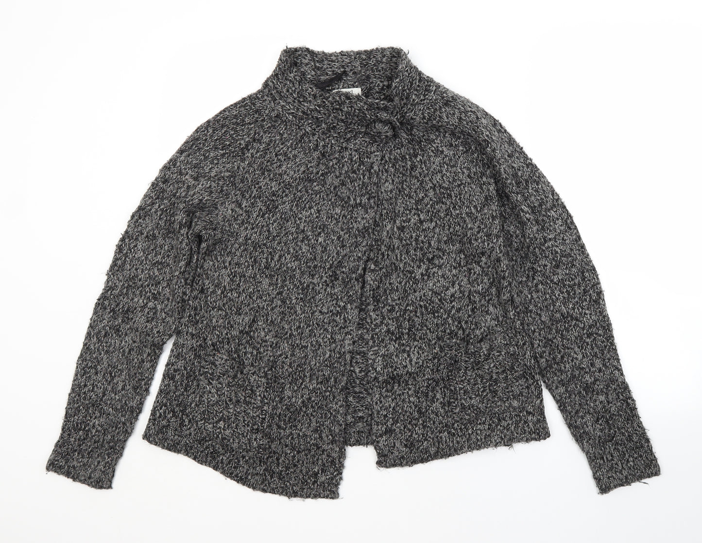 Preworn Womens Grey Crew Neck  Acrylic Cardigan Jumper Size M
