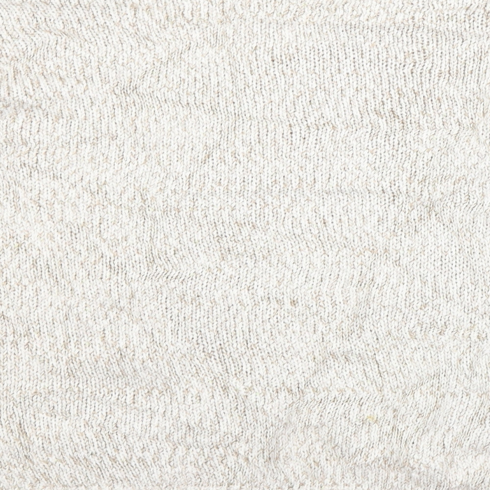 M&S Womens Beige Scoop Neck  Cotton Pullover Jumper Size 14