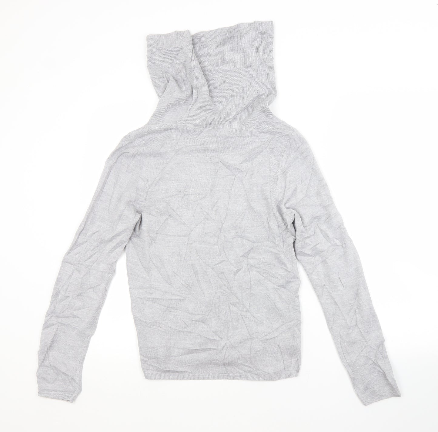 M&S Womens Grey Roll Neck  Acrylic Pullover Jumper Size 10