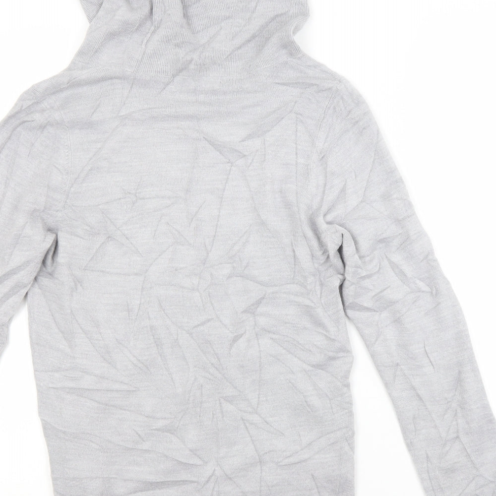 M&S Womens Grey Roll Neck  Acrylic Pullover Jumper Size 10