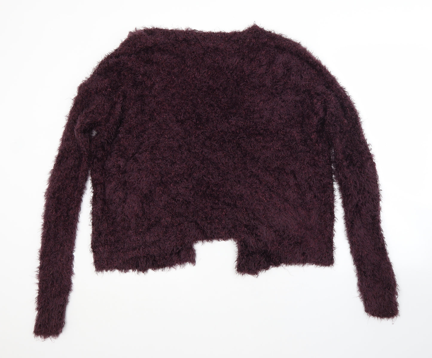 Topshop Womens Purple V-Neck  Nylon Cardigan Jumper Size 10