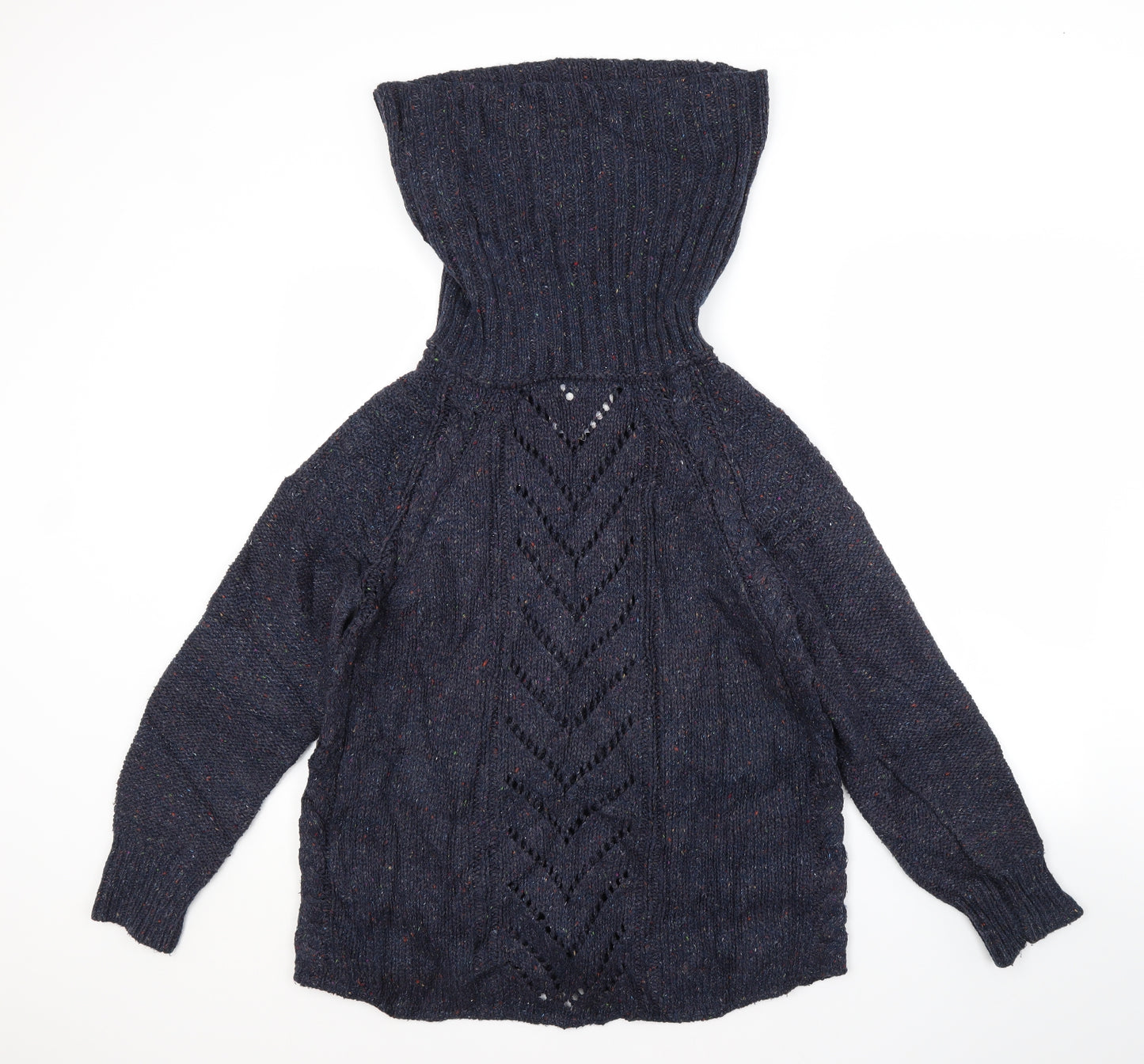 Preworn Womens Blue Roll Neck  Acrylic Pullover Jumper Size M