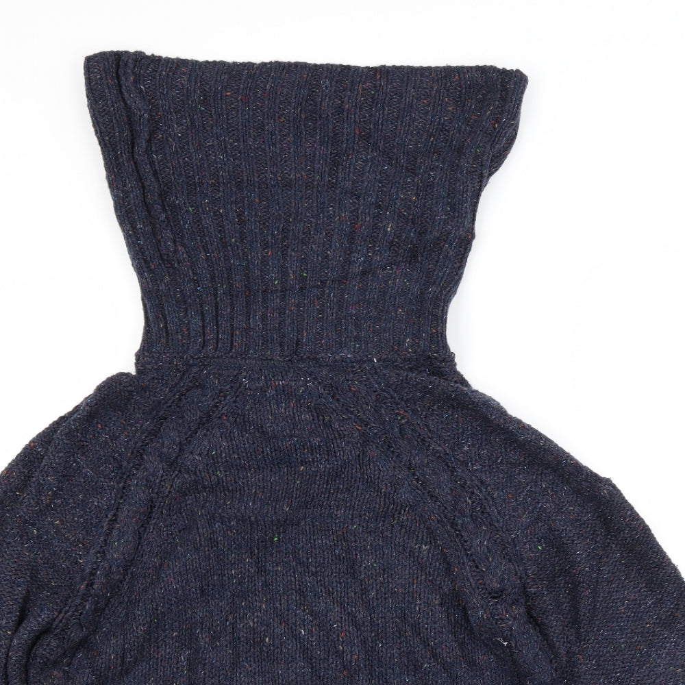 Preworn Womens Blue Roll Neck  Acrylic Pullover Jumper Size M