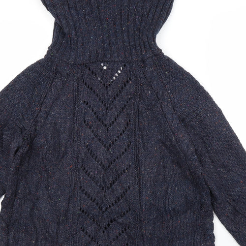 Preworn Womens Blue Roll Neck  Acrylic Pullover Jumper Size M