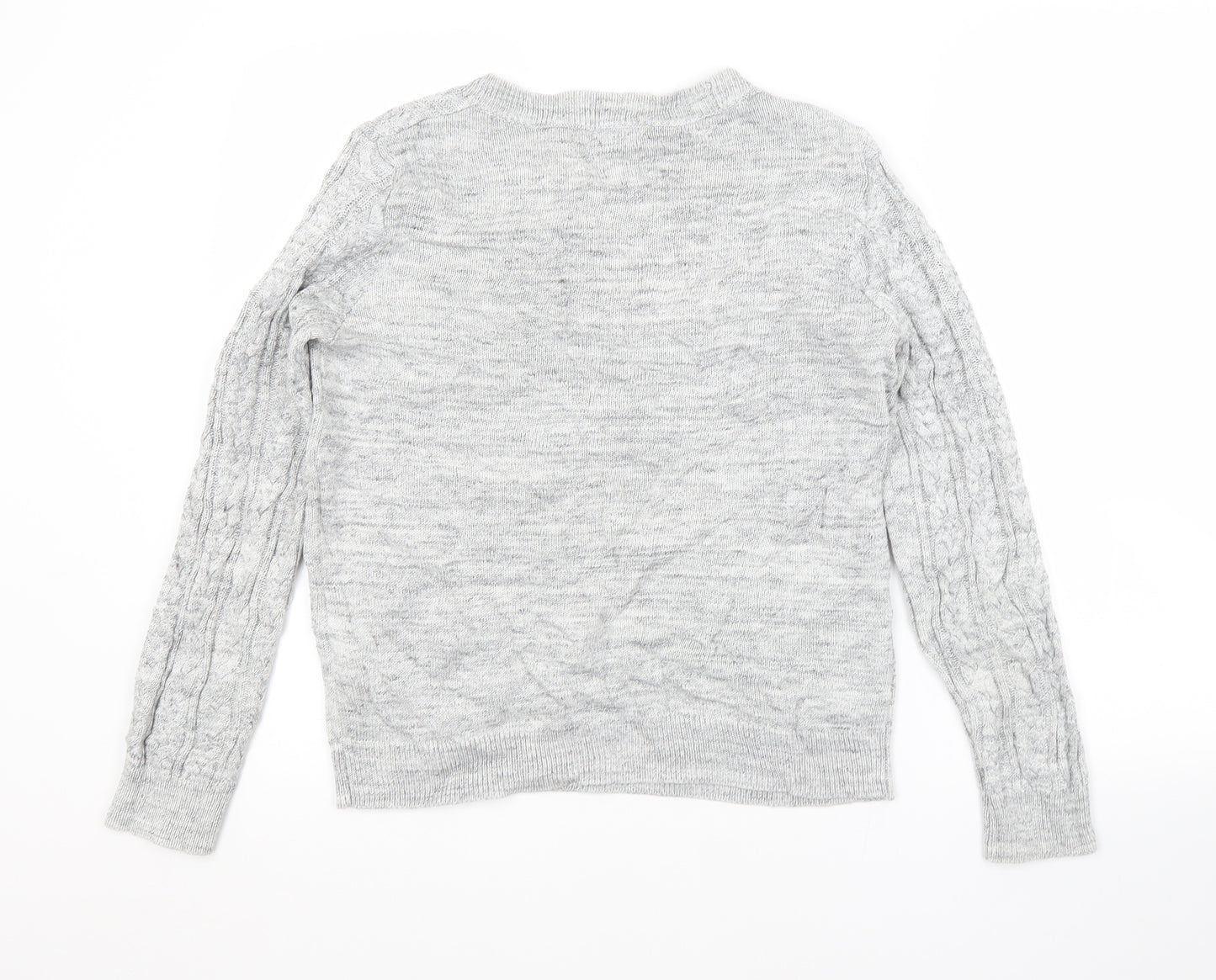 H&M Womens Grey Crew Neck  Acrylic Pullover Jumper Size M