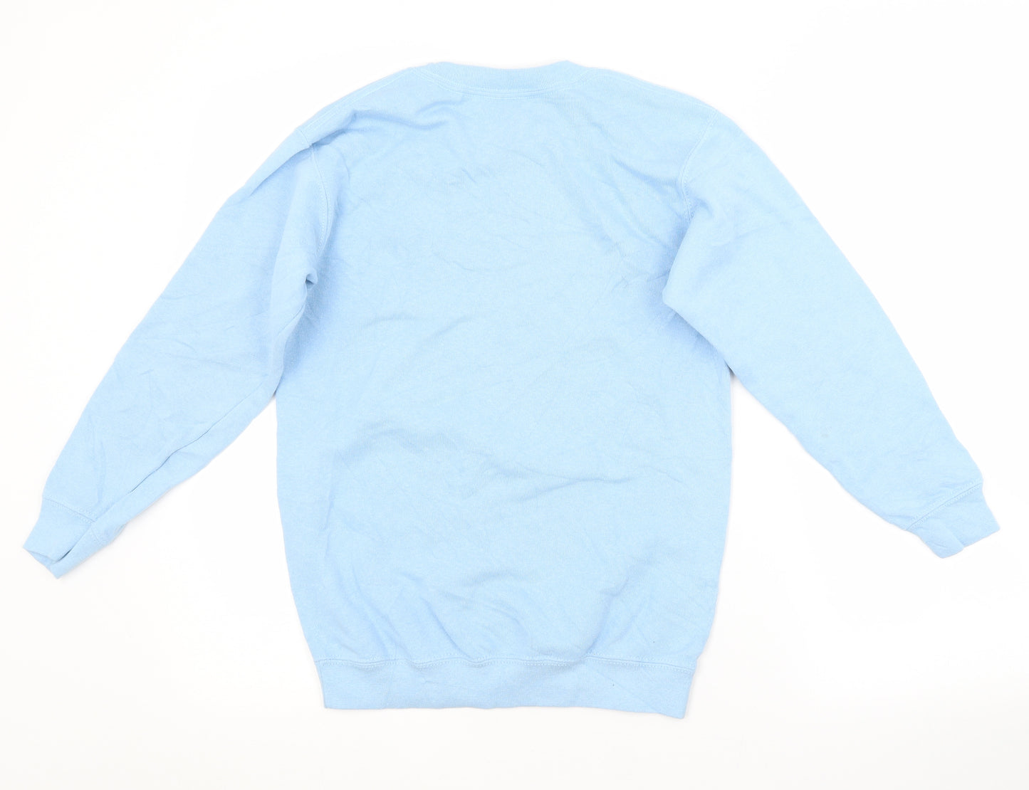 Fruit of the Loom Boys Blue Crew Neck  Cotton Pullover Jumper Size 10-11 Years