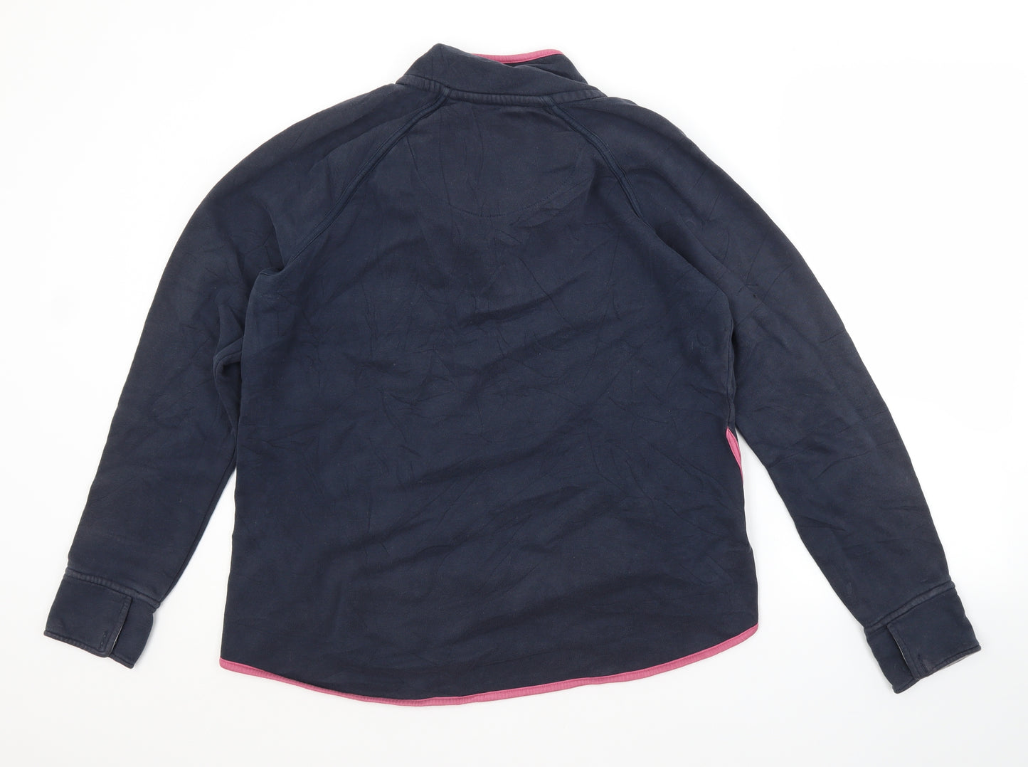TU Womens Blue Collared  Cotton Pullover Jumper Size 14