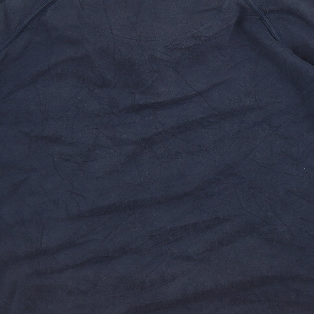 TU Womens Blue Collared  Cotton Pullover Jumper Size 14