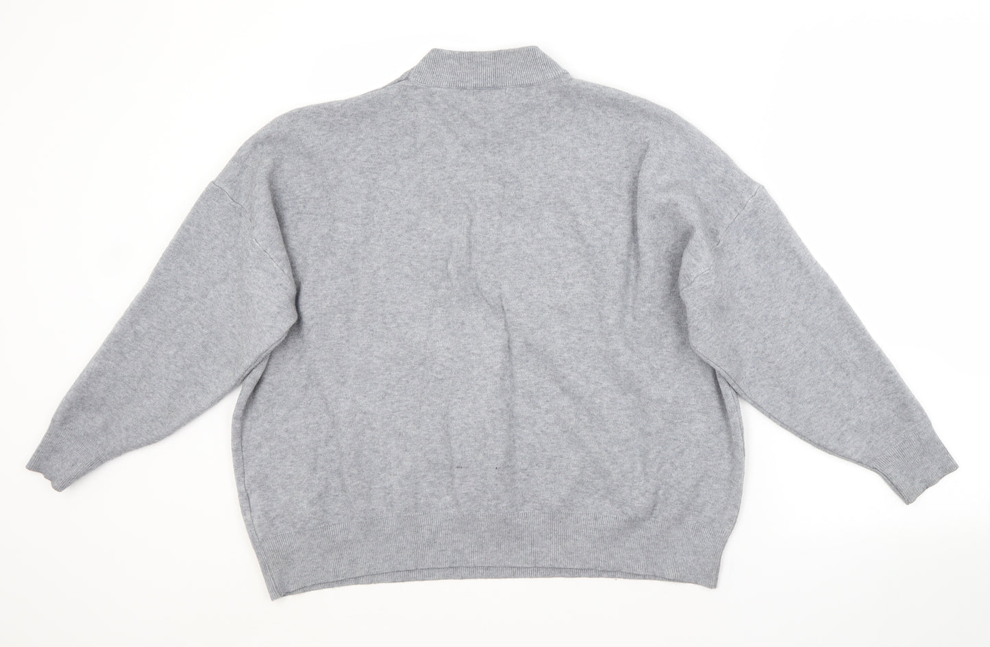 ENZORIA Womens Grey Crew Neck  Viscose Pullover Jumper