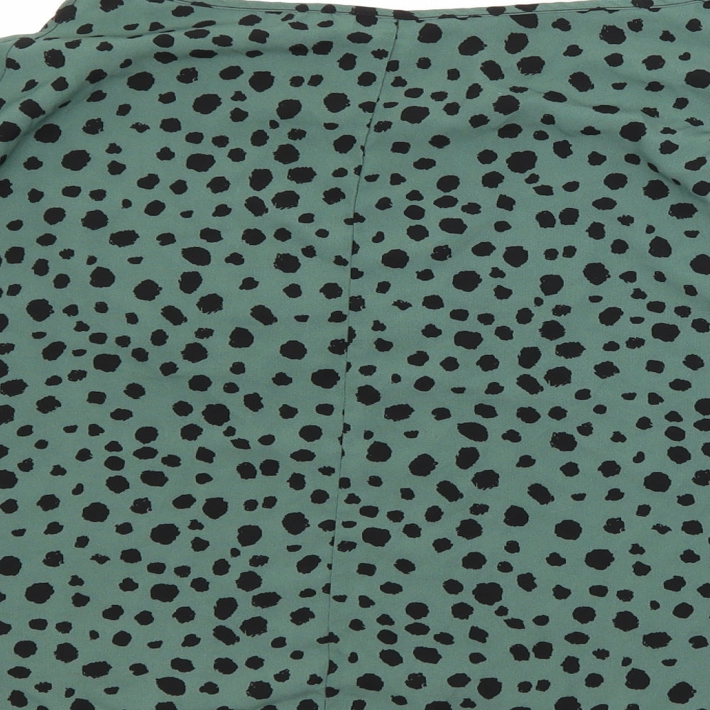 SHEIN CURVE Womens Green Animal Print Polyester Basic Blouse Size 2XL V-Neck