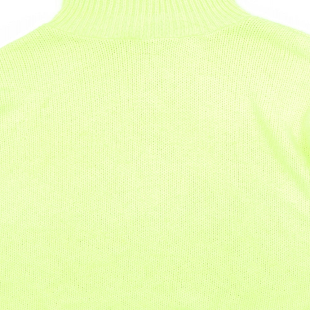PRETTYLITTLETHING Womens Green Roll Neck  Acrylic Pullover Jumper Size L