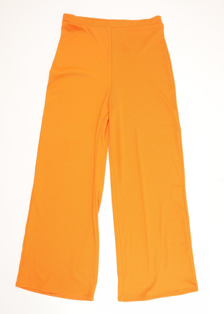 PRETTYLITTLETHING Womens Orange  Polyester Bloomer Trousers Size 14 L32 in Regular