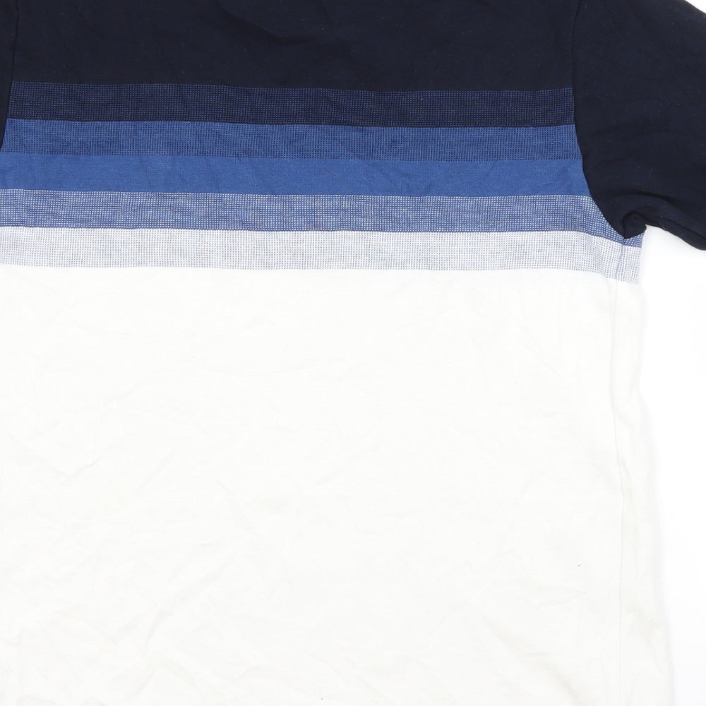 NEXT Mens Multicoloured Crew Neck Striped Cotton Pullover Jumper Size S