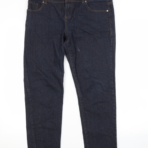 YES Womens Blue  Cotton Skinny Jeans Size 14 L26 in Regular