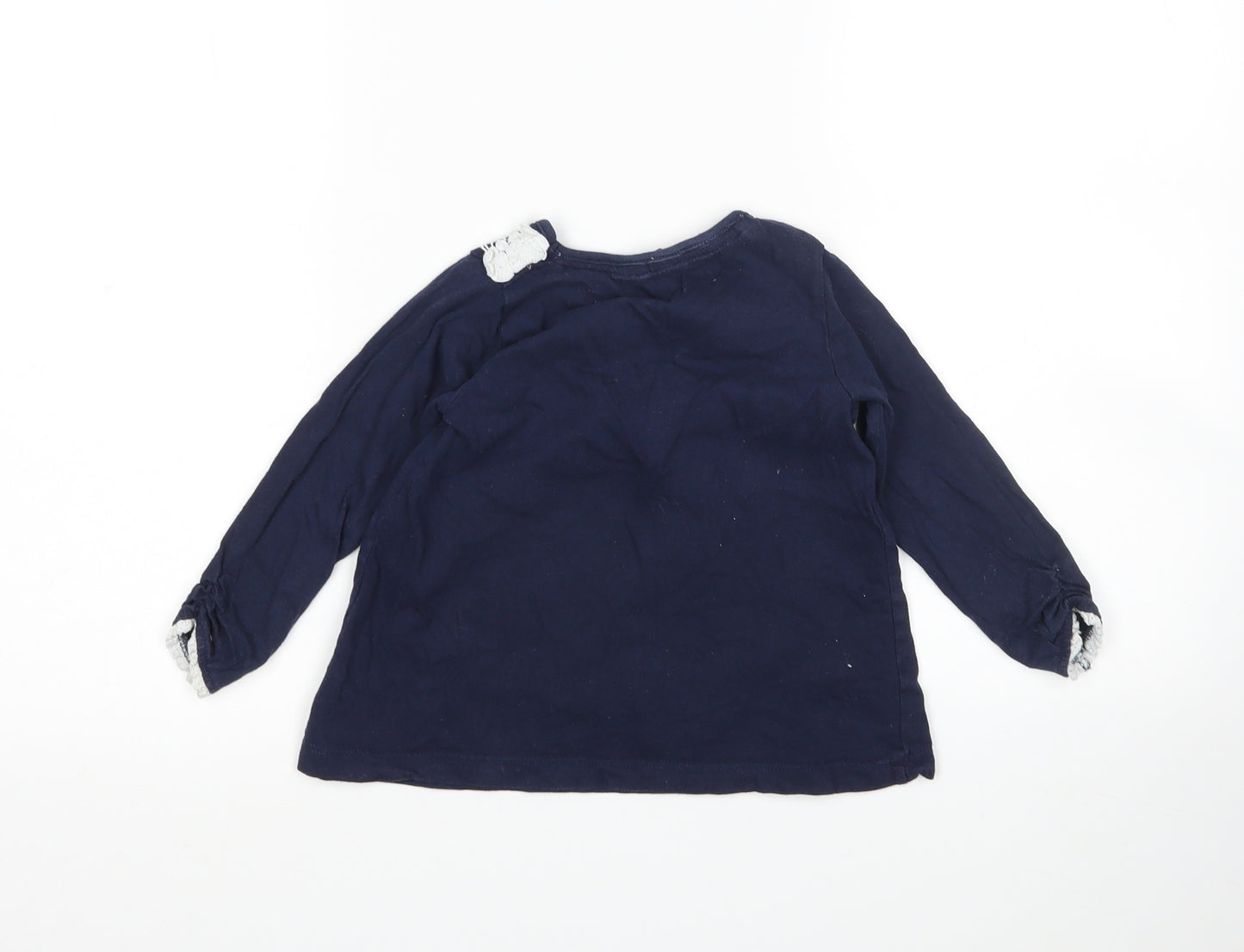 Crafted Girls Blue  Cotton T-Shirt Dress  Size 12-18 Months Round Neck