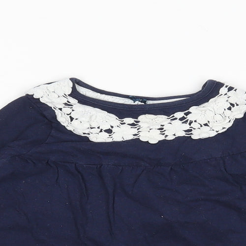 Crafted Girls Blue  Cotton T-Shirt Dress  Size 12-18 Months Round Neck