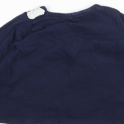 Crafted Girls Blue  Cotton T-Shirt Dress  Size 12-18 Months Round Neck