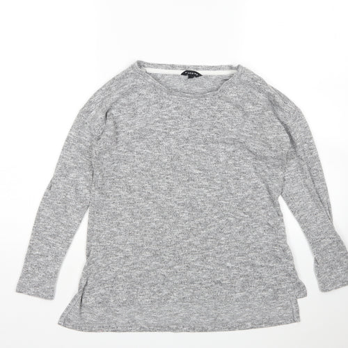Peacocks Womens Grey Round Neck  Polyester Pullover Jumper Size 6