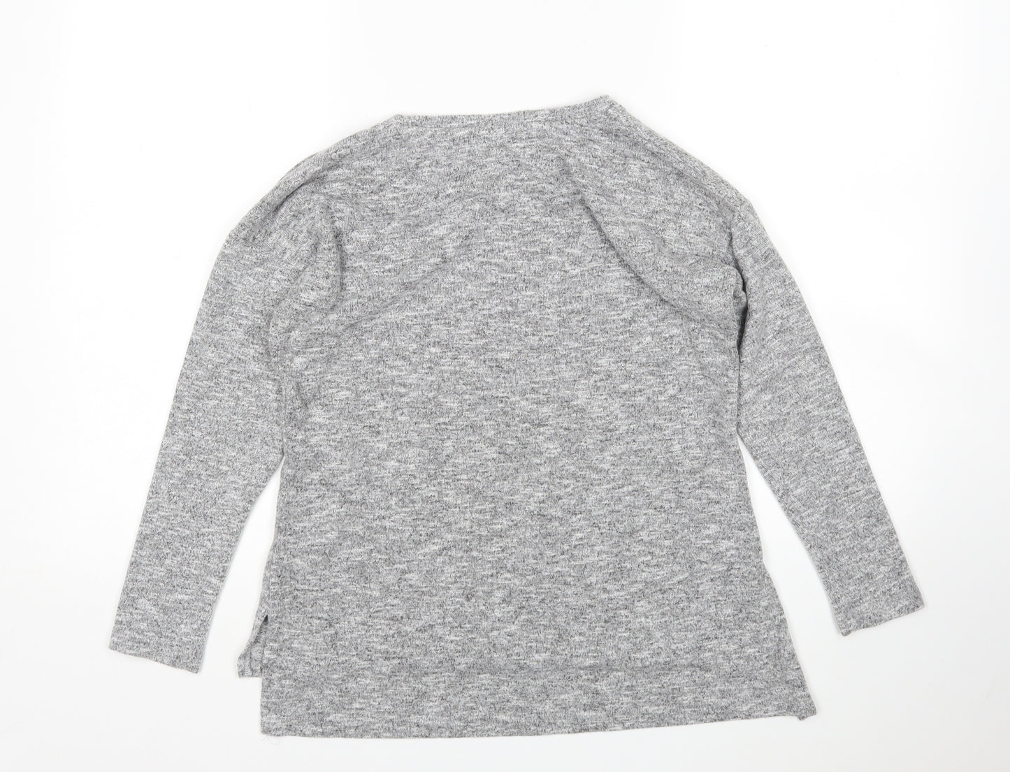 Peacocks Womens Grey Round Neck  Polyester Pullover Jumper Size 6