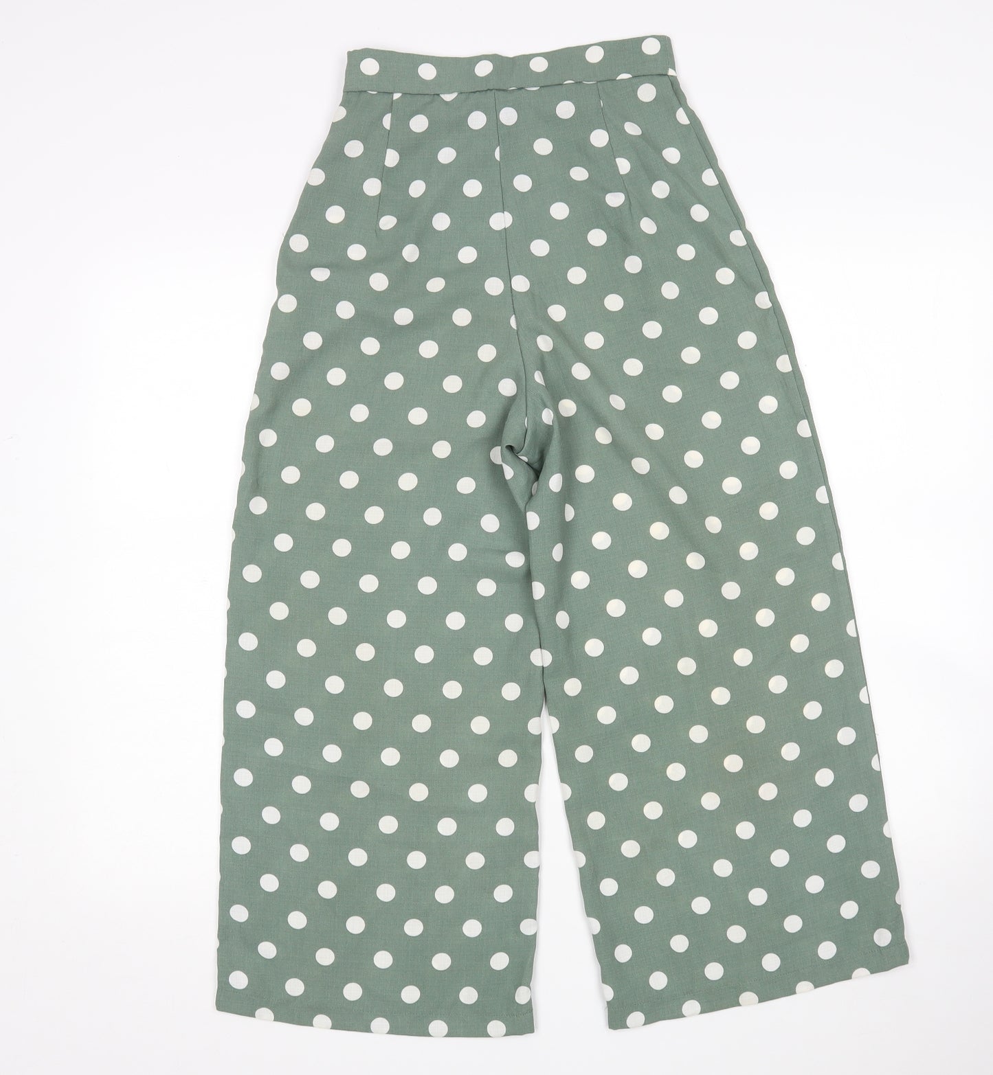 Primark Womens Green Polka Dot Polyester Harem Trousers Size 4 L23 in Regular