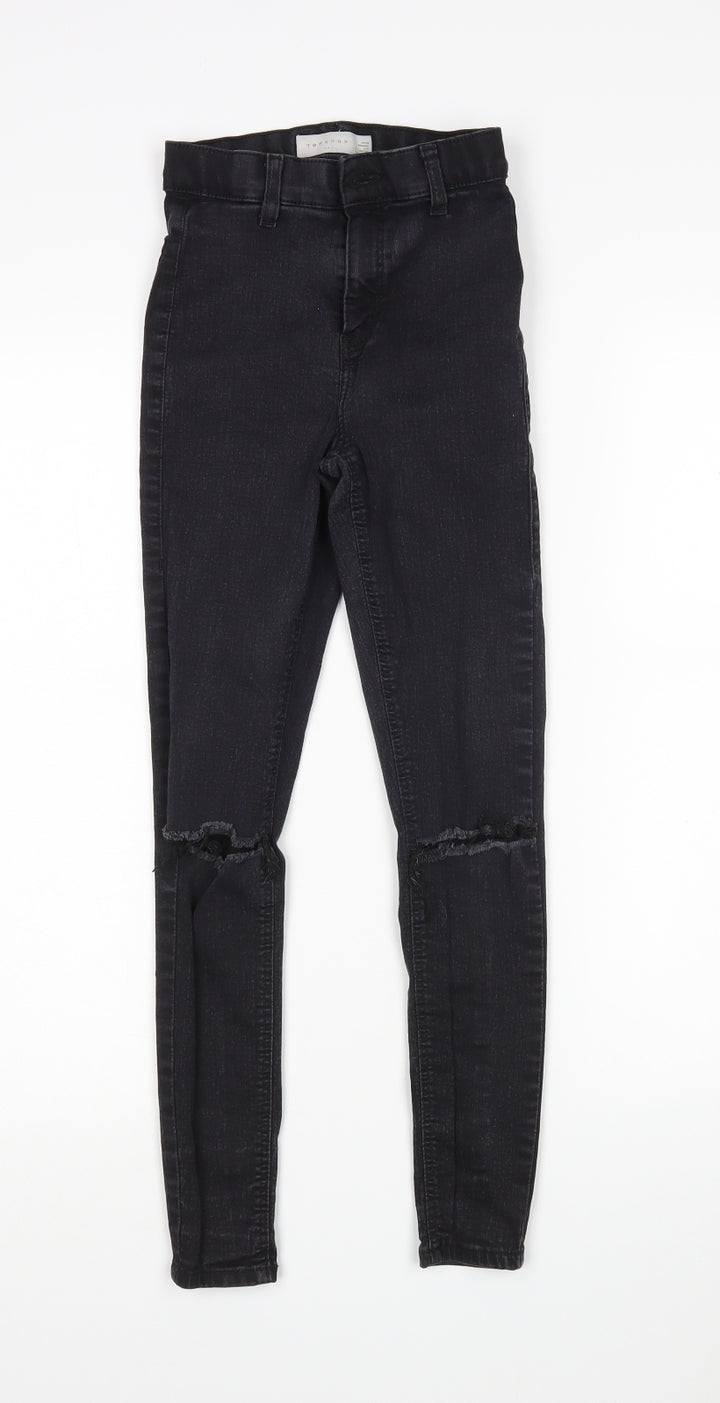 Topshop Womens Black Cotton Skinny Jeans Size 25 in L28 in Regular