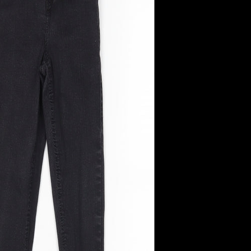 Topshop Womens Black  Cotton Skinny Jeans Size 25 in L28 in Regular