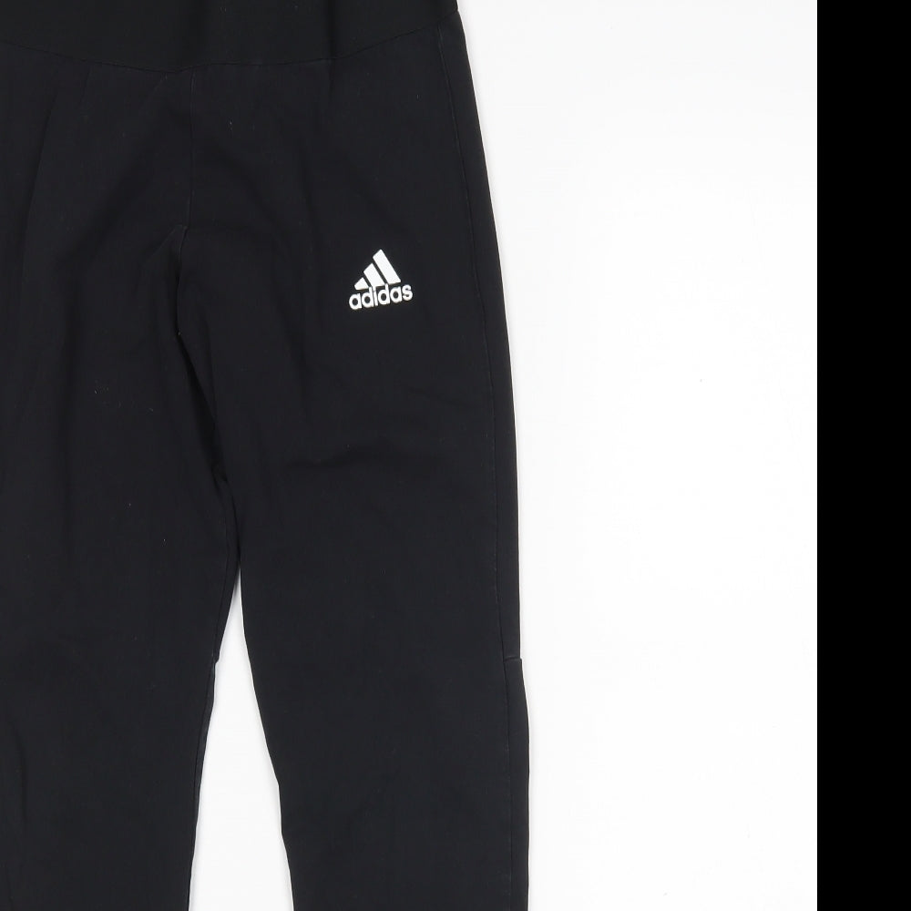 adidas Womens Black  Cotton Capri Leggings Size M L25 in Regular