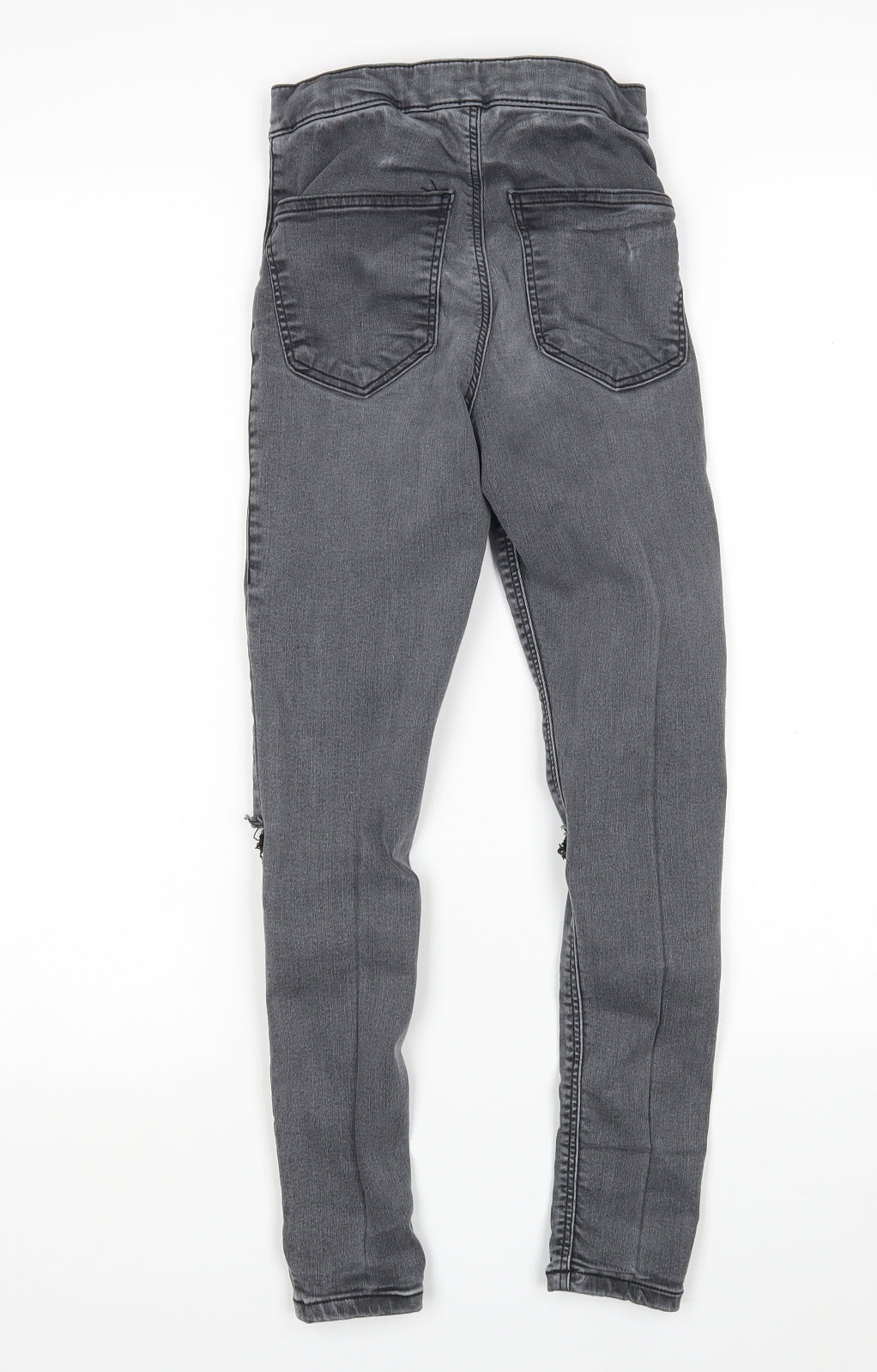 Topshop Womens Grey  Cotton Skinny Jeans Size 24 in L28 in Regular