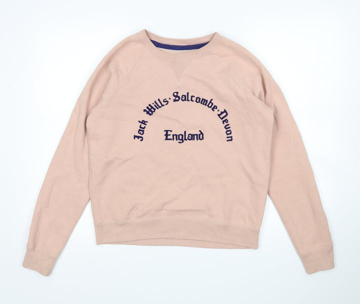 Jack Wills Womens Pink Cotton Pullover Sweatshirt Size 6