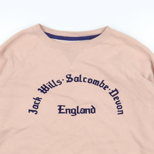 Jack Wills Womens Pink  Cotton Pullover Sweatshirt Size 6